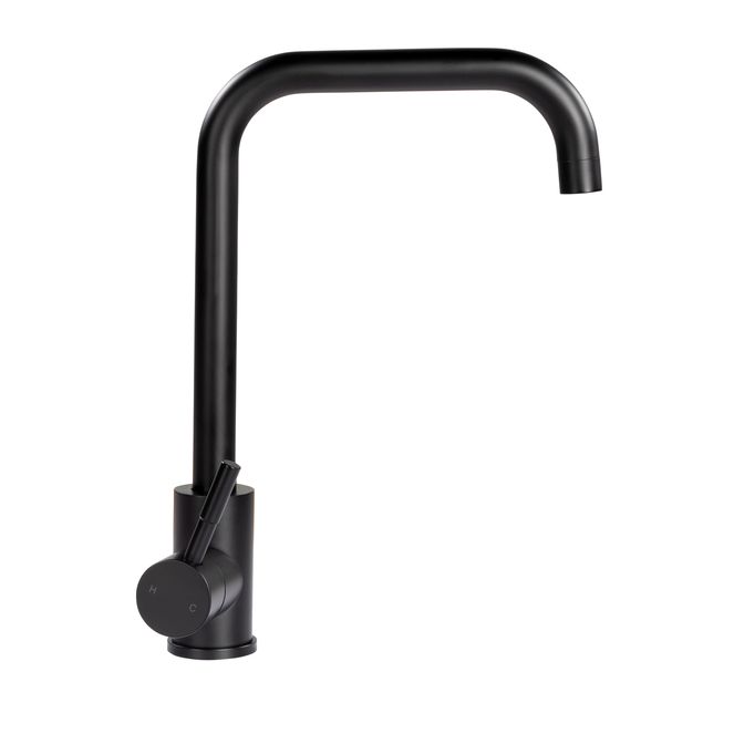 2021090597 - Square Gooseneck Faucet - Black Matte
