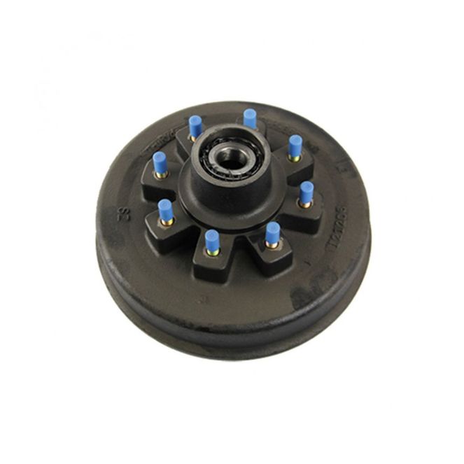 2024029086 - 12-1/4" Standard Threaded Brake Hub Assembly with Races & Wheel Studs - 12,000-lb. Axles, 8 on 6-1/2" Bolt Pattern, 5/8" Stud Size