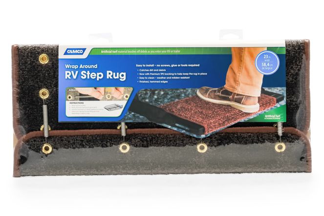 Step Rug,Premium,Turf w/UV&TPE,Hemmed,22" X23", Brown (E/F)