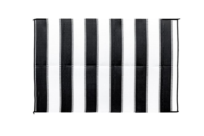 42873 - Outdoor Mat - 6' x 9' Stripe, Charcoal/White (E/F)