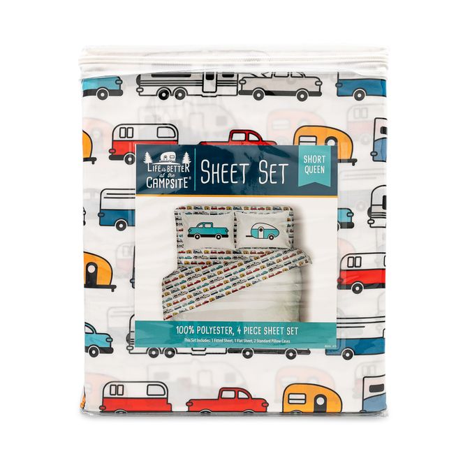 53299 - Premium RV Queen Bed Sheet Set, Multi-Color
