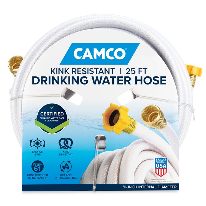 22783 - TastePURE 25-Ft Water Hose - RV Drinking Water Hose Contains No Lead, No BPA & No Phthalate - Features Diamond-Hatch Reinforced PVC Design - 5/8” Inside Diameter, Made in the USA ( )