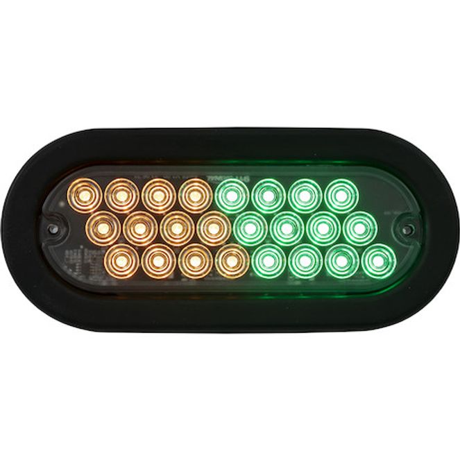 SL70AG - 6 Inch Quad Flash Oval Recessed Strobe Light - Amber/Green
