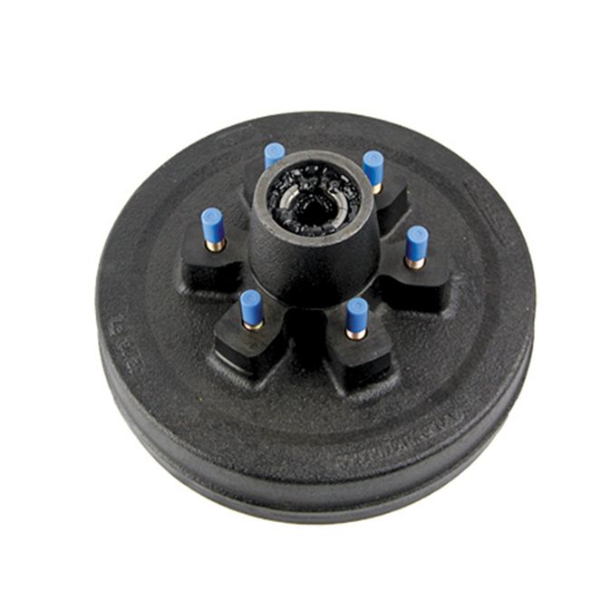 141286 - 10" Brake Drum Hub with Bearing Kit - 6 on 5-1/2", 1/2" Studs, 4,400-lb. Axles