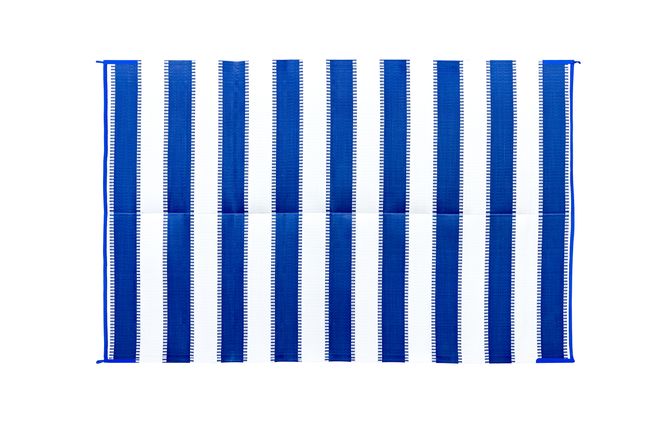 42871 - Outdoor Mat - 6' x 9' Stripe, Blue/White (E/F)