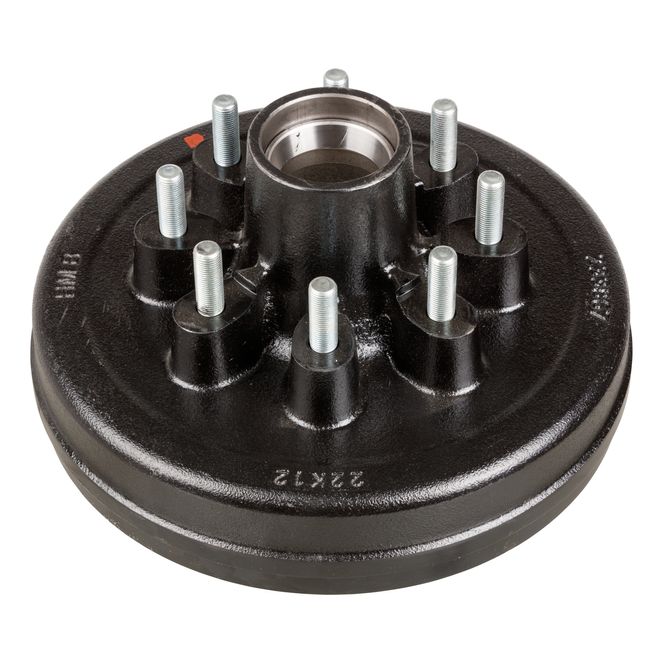 134543 - 12" Brake Hub with Races & Wheel Studs - 7,000-lb. Axles, 8 on 6-1/2" Bolt Pattern, 9/16" Stud Size (Bulk Pallet)