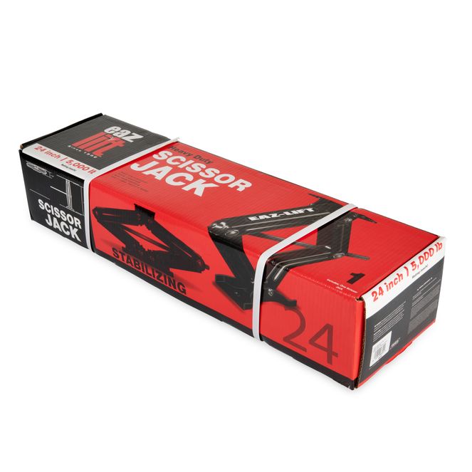 48810 - Camco EAZ-Lift 24-inch Stabilizing RV Scissor Jack - Features a 5,000 lb Load Capacity - Heavy-Duty Steel Construction -1 Pack ( )