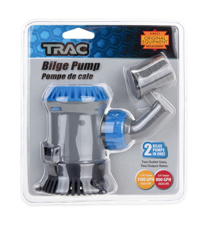 69301 - Bilge Pump, 800/1100GPH, 3/4" & 1-1/8" Outlets