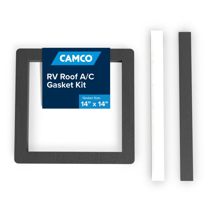 25071 - Universal Camper/RV Roof AC Unit Gasket Kit — 14" x 14" — Provides a Waterproof Compression Seal — Includes a Self-Adhesive Picture Frame Gasket and Leveling Pads for RV Air Conditioners
