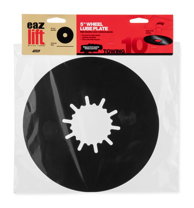44664 - Eaz-Lift 10" Standard Fifth Wheel Lube Plate, RV Essential Protects Against Wear & Cushions Vibrations, Easy Drill-Free Installation