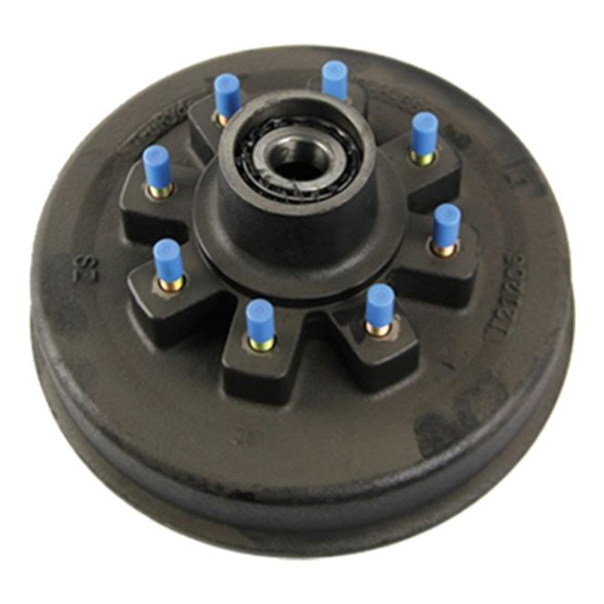 2024029085 - 12-1/4" Standard Threaded Brake Hub Assembly with Races & Wheel Studs - 8,000-lb. Axles, 8 on 6-1/2" Bolt Pattern, 5/8" Stud Size