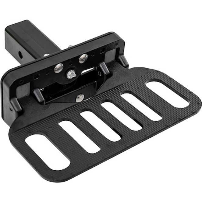 Aluminum Black Powder Coated Folding Step with 2 Inch Hitch Receiver