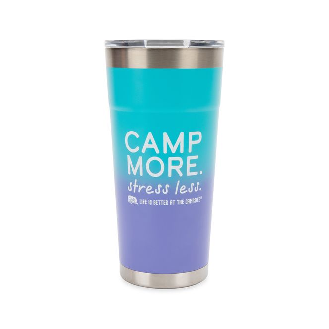 53317 - Painted Tumbler, Camp More/Stress Less, 20 oz.