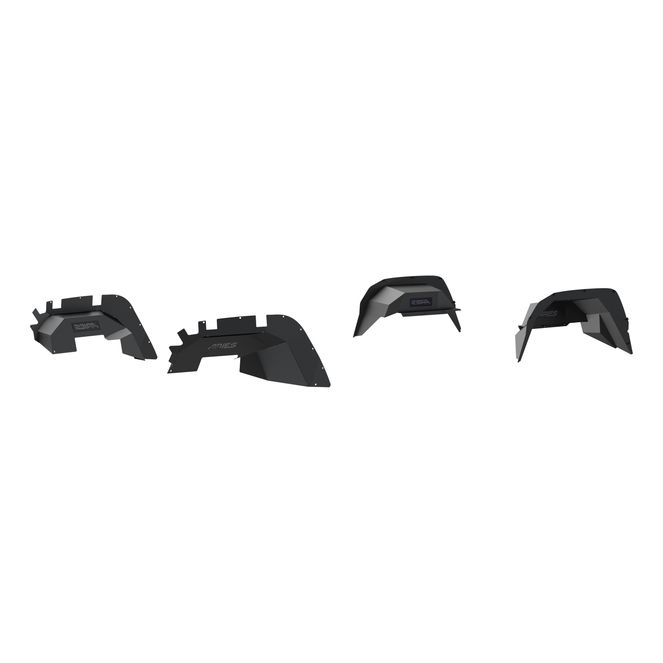 ARIES 2500750 Black Aluminum Front and Rear Jeep Gladiator JT Inner Fender Liner Wheel Well Guard Covers