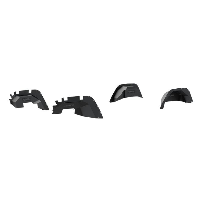 ARIES 2500650 Black Aluminum Front and Rear Jeep Wrangler JL Inner Fender Liner Wheel Well Guard Covers