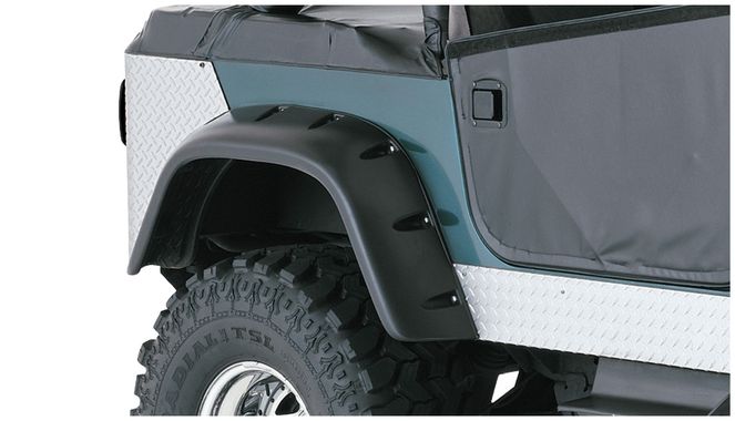 10060-07 - Fender Flares Cutout Style 2Pc Rear - 1976-1986 Jeep CJ7, 1959-1983 Jeep CJ5, 1959-1960,1966-1975 Jeep CJ6 and more