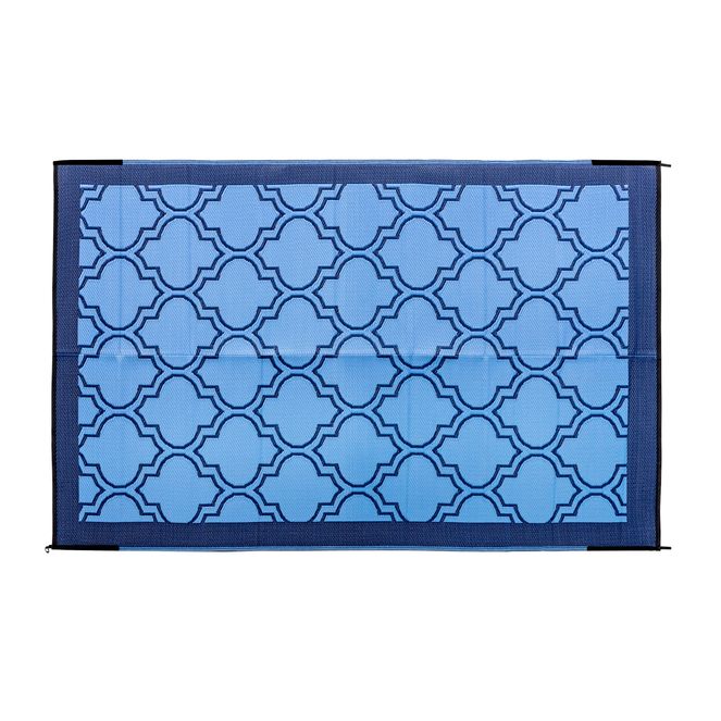 42876 - Outdoor Mat - 6' x 9' Lattice, Blue/Blue (E/F)