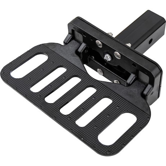 Aluminum Black Powder Coated Folding Step with 2 1/2 Inch Hitch Receiver