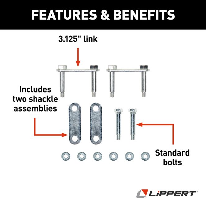 121101 - Trailer Axle Double-Eye Suspension Kit - 2,200-8,000-lb. Single Axles