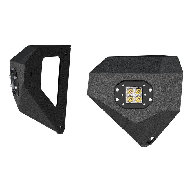 ARIES 2081205 TrailChaser Black Aluminum Front Bumper LED Light Corners Only, Select Jeep Wrangler JK, JL, Gladiator