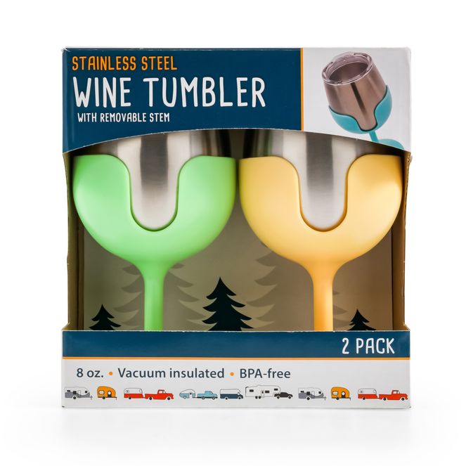 51916 - Wine Tumblers, 2-Pack (Green/Yellow)