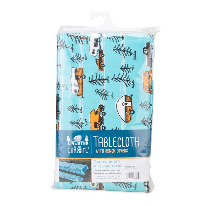 53380 - LIBATC - Tablecloth w/ Bench Covers, Sketch Pattern