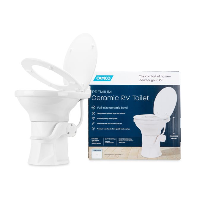 41710 - Premium Ceramic Camper/RV Toilet, White