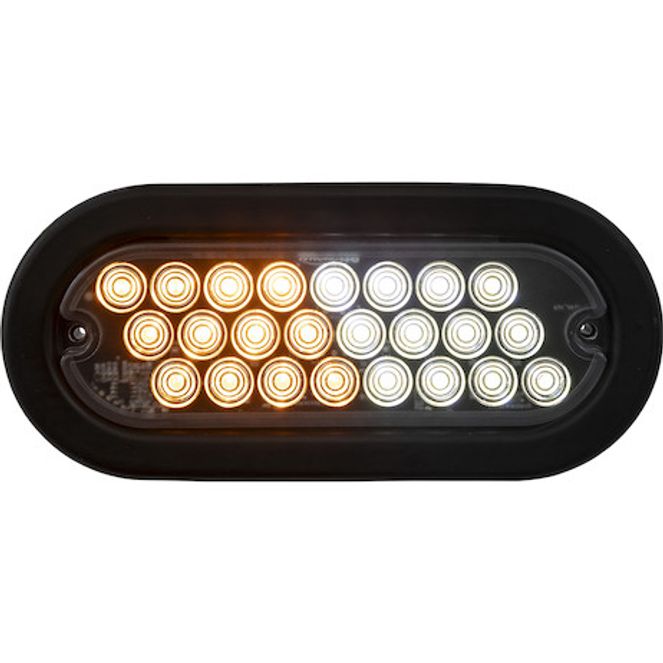 SL70AC - 6 Inch Quad Flash Oval Recessed Strobe Light - Amber/Clear