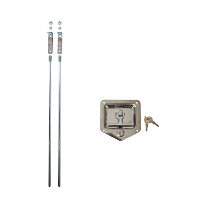 L8835 - Stainless Steel Flush Mount 3-Point T-handle latch kit