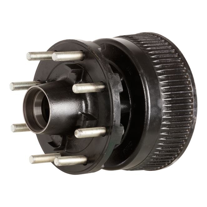 2024029090 - 12-1/4" Standard Threaded Brake Hub Assembly with Races & Wheel Studs - 16,000-lb. Axles, 8 on 275 mm Bolt Pattern, M22 Stud Size