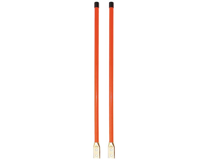1308105 - 3/4 x 28 Inch Fluorescent Orange Bolt-On Bumper Marker Sight Rods with Hardware