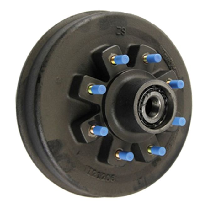 2024029088 - 12" Hybrid Threaded Brake Hub Assembly with Races & Wheel Studs - 8,000-lb. Axles, 8 on 6-1/2" Bolt Pattern, 5/8" Stud Size