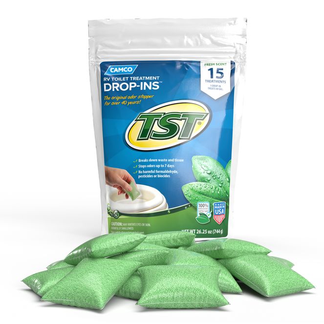 40264 - Camco TST RV Toilet Treatment Drop-INs, Fresh Scent, 15-Count
