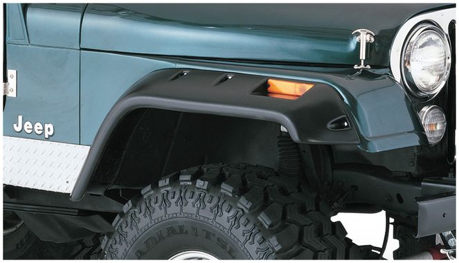 10059-07 - Fender Flares Cutout Style 2Pc Front - 1976-1986 Jeep CJ7, 1959-1960,1966-1975 Jeep CJ6, 1966-1968 Jeep CJ6A and more