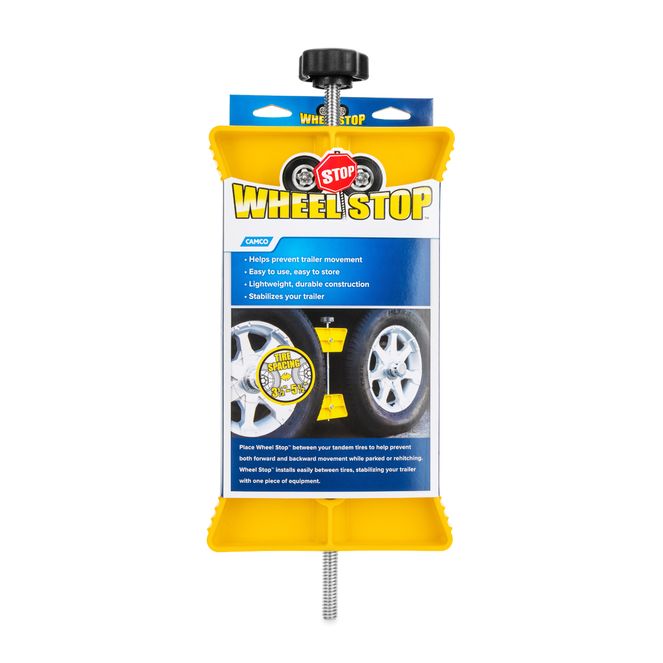 44622 - Large RV Wheel Stop – Secure Your Trailer with Confidence – Durable and Easy to Use – Yellow