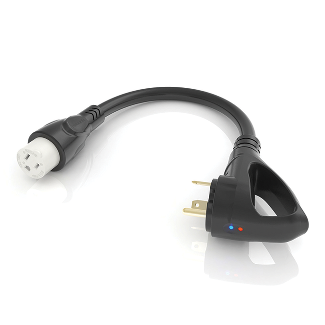 2021123889 - Pigtail Adapter - 15A Connector to 30A Plug, Black #FP1530R-SB