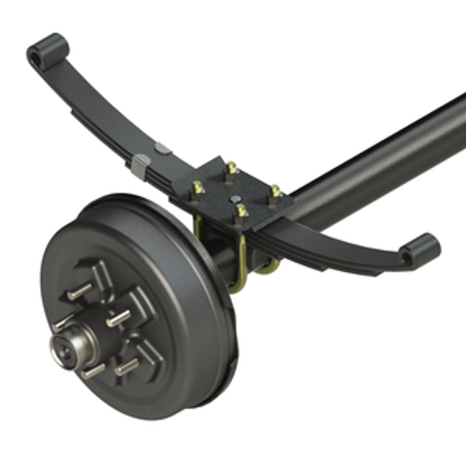 148627 - 12-1/4" Standard Threaded Grease Brake Hub Assembly with Installed Bearing Kit - 8,000-lb. Axles, 8 on 6-1/2" Bolt Pattern, 5/8" Stud Size