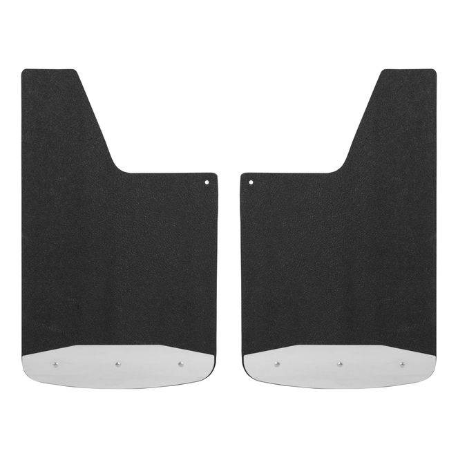 LUVERNE 250014 Universal Front or Rear 14-Inch x 23-Inch Textured Rubber Mud Guards with Stainless Steel Plates, 2 Flaps