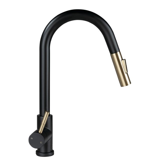 2024000071 - Flow Max™ Bullet Pull-Down Kitchen Faucet - Black Matte / Satin Bronze