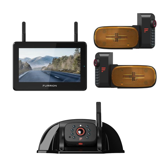 2021124375 - Vision S®+ RV Backup Camera System - 5" Monitor, Side Cameras, Rear Sharkfin Camera # FOS5HTAEN