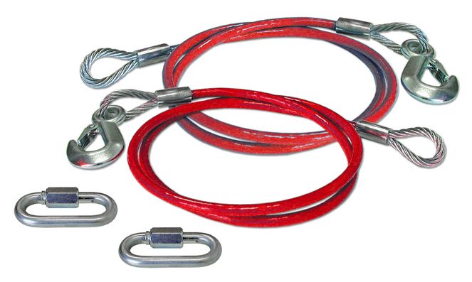 649 - Straight Safety Cables 64" long. Single hook - 10\,000 pound capacity. 1 pair