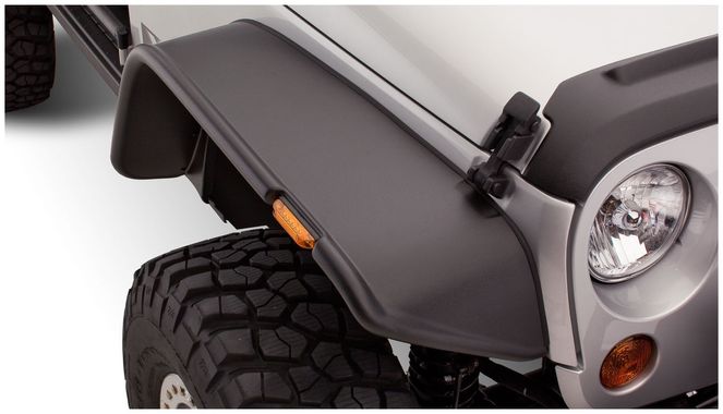 10053-07 - Fender Flares Flat Style 2Pc Front - 2018 Jeep Wrangler JK, 2007-2017 Jeep Wrangler