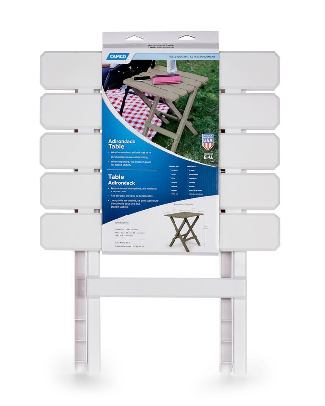 51695 - Table,Adirondack Style,Quick-Folding,Plastic,LG,White (E/F)