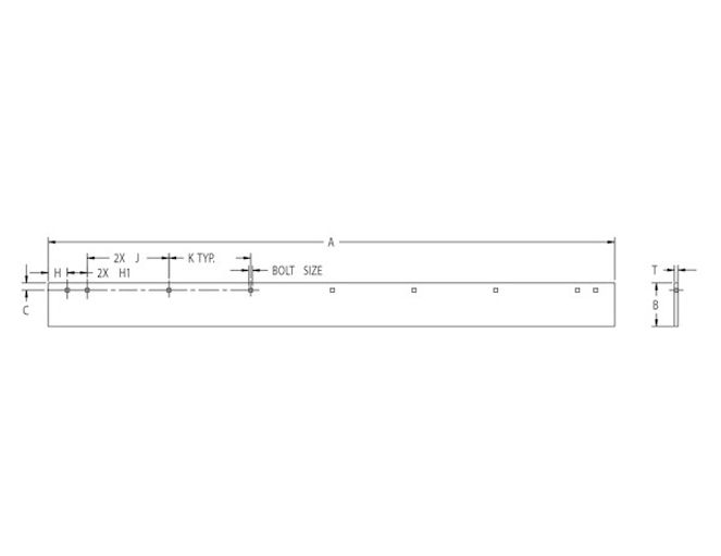 1304759 - SAM Cutting Edge 1/2 x 8 x 108 Inch - High Carbon Steel-Replaces Boss #STB00319