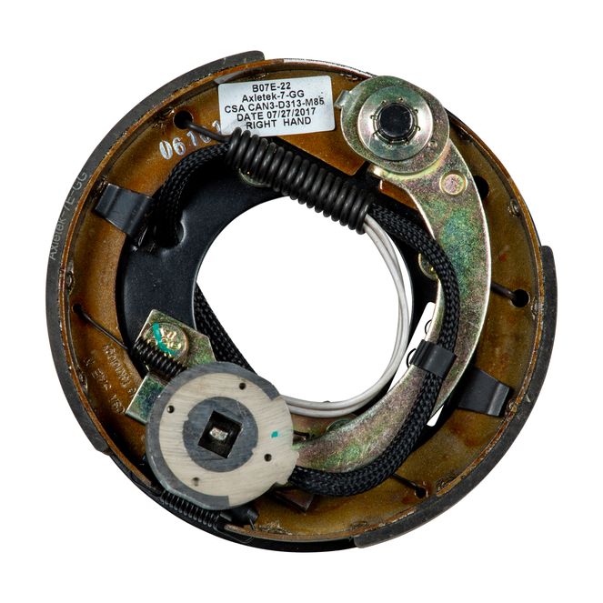 389876 - Electric Trailer Brake Assembly - 7" x 1-1/4" Brake Size, 4-Bolt, 2,200-lb. Axles, Right (Passenger) Side