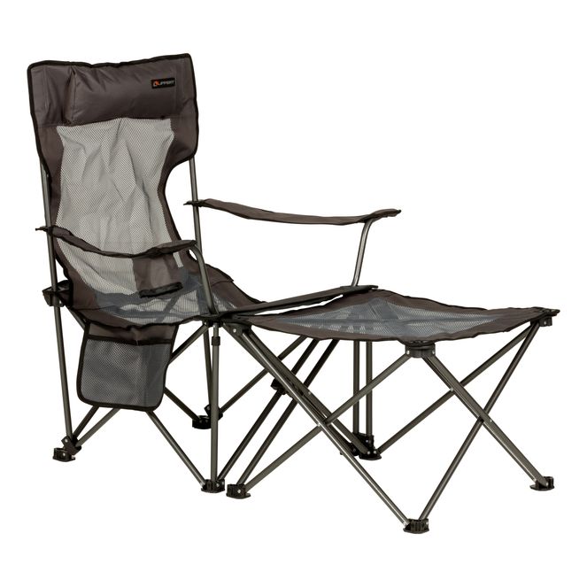 2022114830 - Sun Soaker™ Vented Reclining Camping Chair with Footrest - Dark Grey