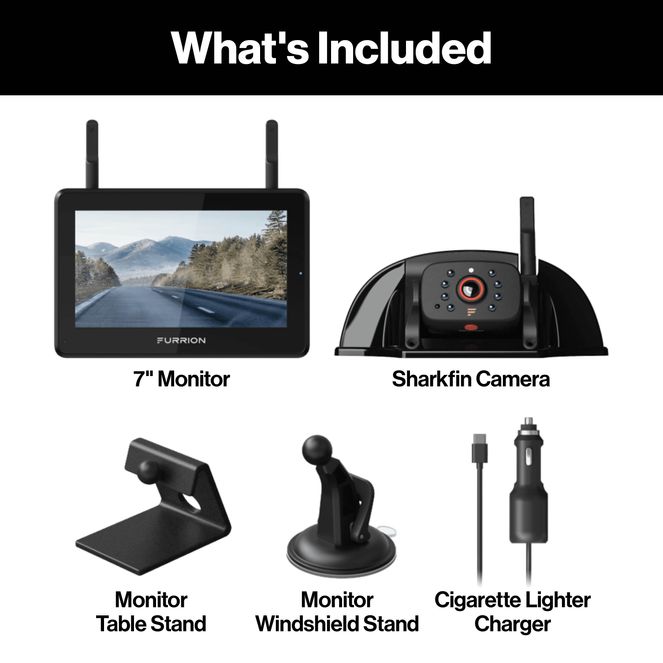 2021124329 - Vision S®+ RV Observation System - 7" Monitor, Sharkfin Camera #FOS7HTASF