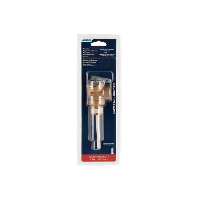 10473 - Automatic Temperature and Pressure Relief Valve with Extension Probe and Lever