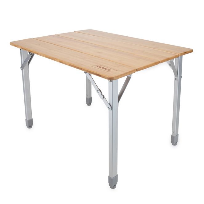 51895 - Folding Bamboo Table with Aluminum Legs