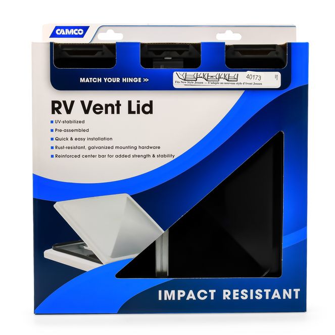 40173 - RV Vent Cover, Jensen Metal Base '94 Models and Up, Black